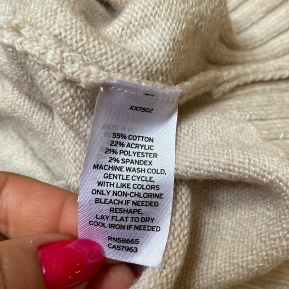 BP Women Long Sleeve Sweater Dress BNWOT Sz 2XSmall Beige Mock Neck New - Picture 6 of 7